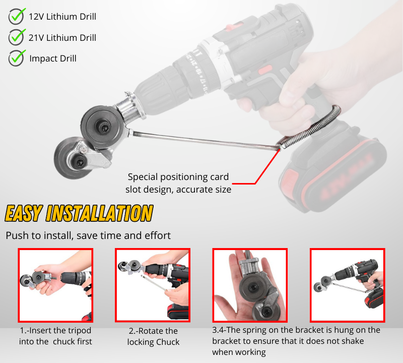 DrillCutPro™ - Adaptador de corte de metal para berbequim